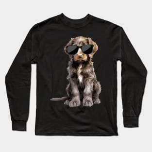 German Shorthaired Pointer Puppy Wearing Sunglasses Long Sleeve T-Shirt